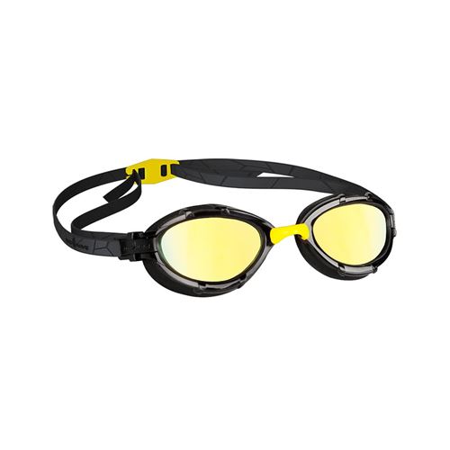 Picture of MADWAVE PERFORMANCE GOGGLES >TRIATHLON RAINBOW MIRROR - BLACK/YELLOW