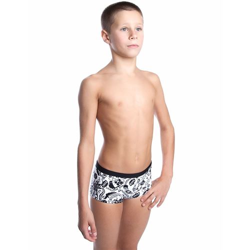 Picture of CARIBBEAN SWIM SHORTS- BLACK/WHITE