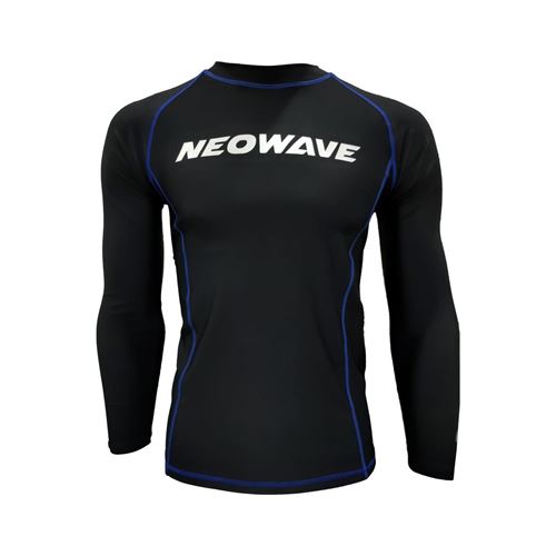 图片 WAVE LS RASHGUARD - BLACK/ROYAL BLUE