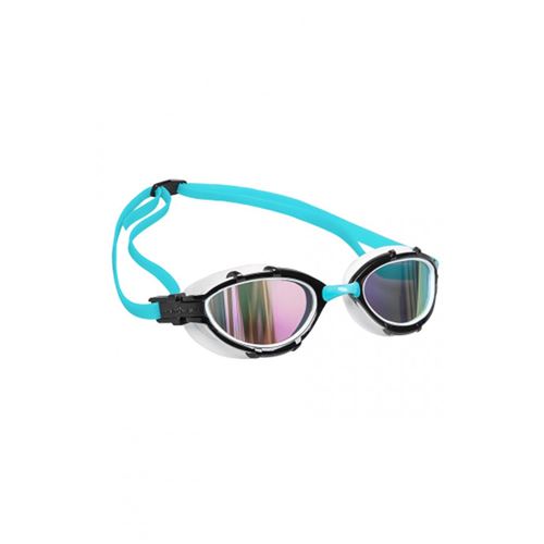 Picture of MADWAVE PERFORMANCE GOGGLES >TRIATHLON RAINBOW MIRROR - BLACK/CYAN