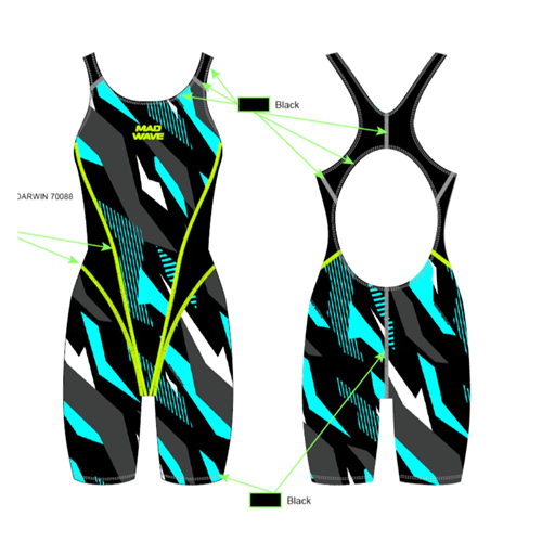 Picture of MADWAVE TRAINING JUNIOR SWIMSUIT - KNEESKIN JUNIOR PBT J1 BLUE